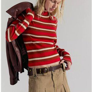 FREE PEOPLE BREEZE STRIPED TURTLENECK NWT
